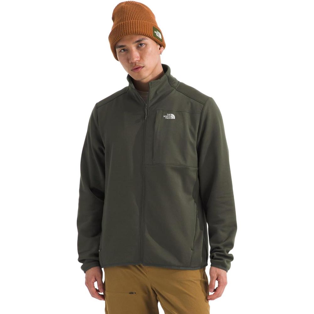 imageTHE NORTH FACE Mens TNF Performance Fleece Full Zip Jacket Lightweight Pullover With Zip PocketsNew Taupe Green