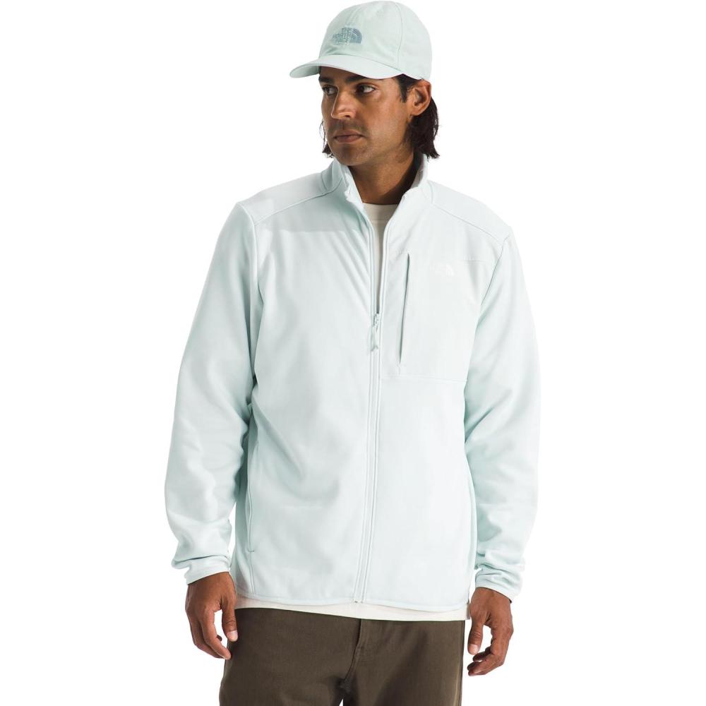 imageTHE NORTH FACE Mens TNF Performance Fleece Full Zip Jacket Lightweight Pullover With Zip PocketsPearl Stone