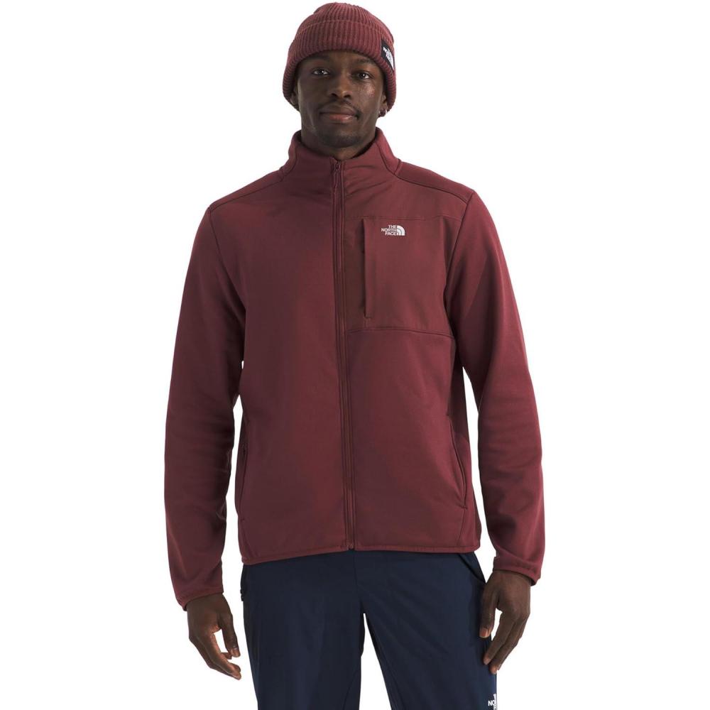 imageTHE NORTH FACE Mens TNF Performance Fleece Full Zip Jacket Lightweight Pullover With Zip PocketsSumac