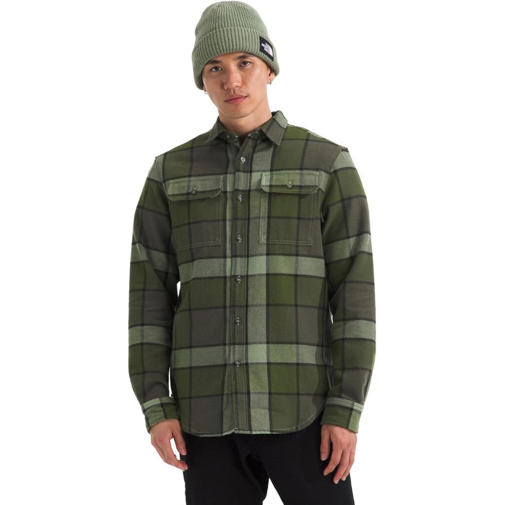 imageThe North FACE Mens Arroyo LongSleeve Flannel ButtonDown ShirtNew Taupe Green Macro Small Plaid