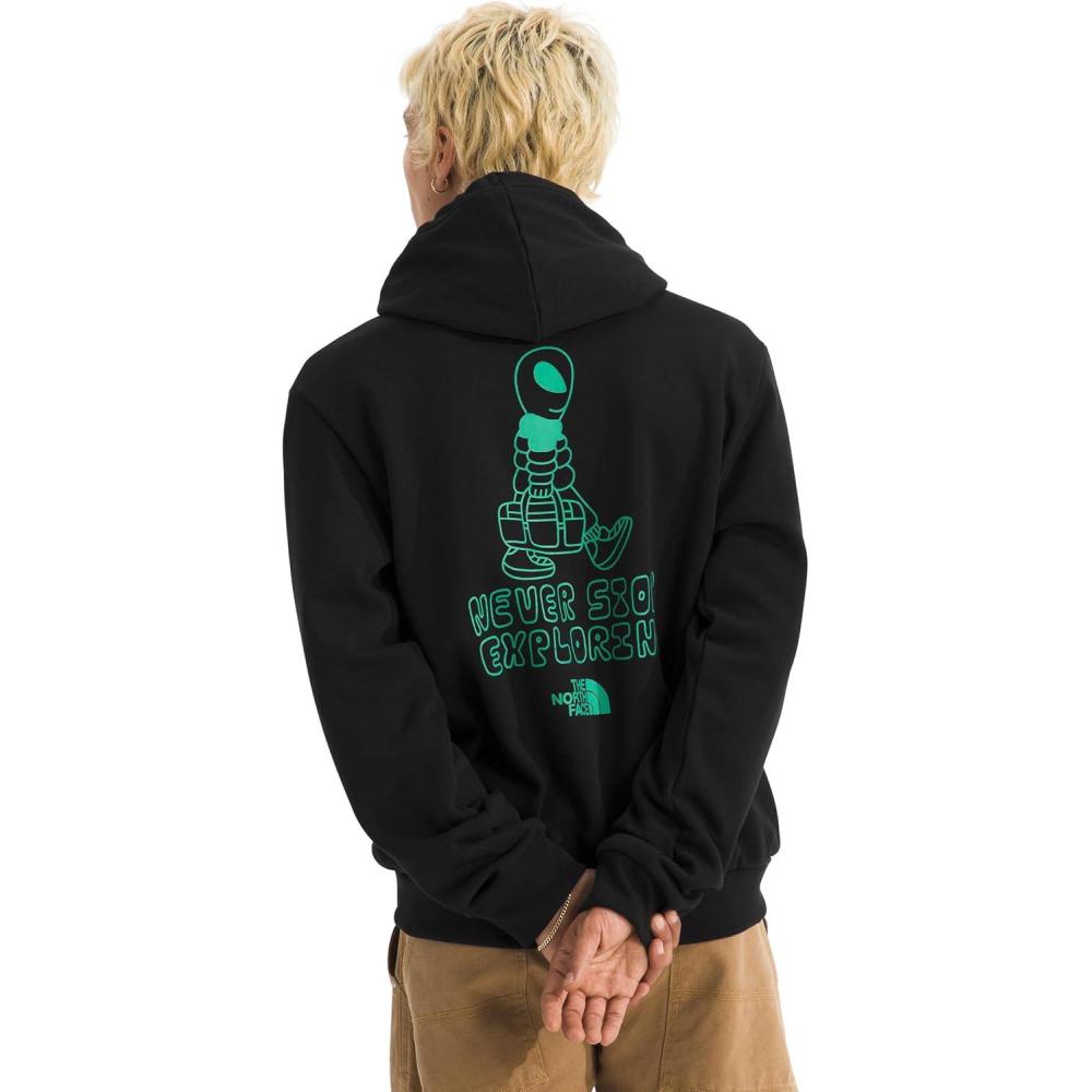 imageThe North Face Mens Celestial Drift Hoodie Casual Pullover Sweatshirt Bold Graphic Designs Kangaroo Hand PocketTnf Black