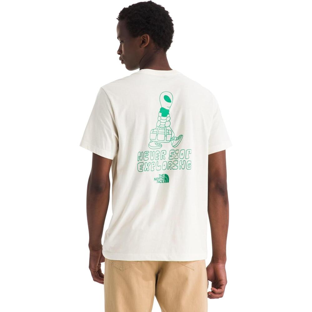 imageThe North Face Mens Celestial Drift ShortSleeve Tee Casual Graphic TShirt Regular Fit Soft Cotton FabricWhite Dune