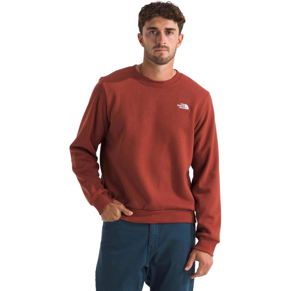 imageThe North Face Mens Evolution Simple Dome Crew Ribbed Collar amp Hem Classic LogoIron Clay