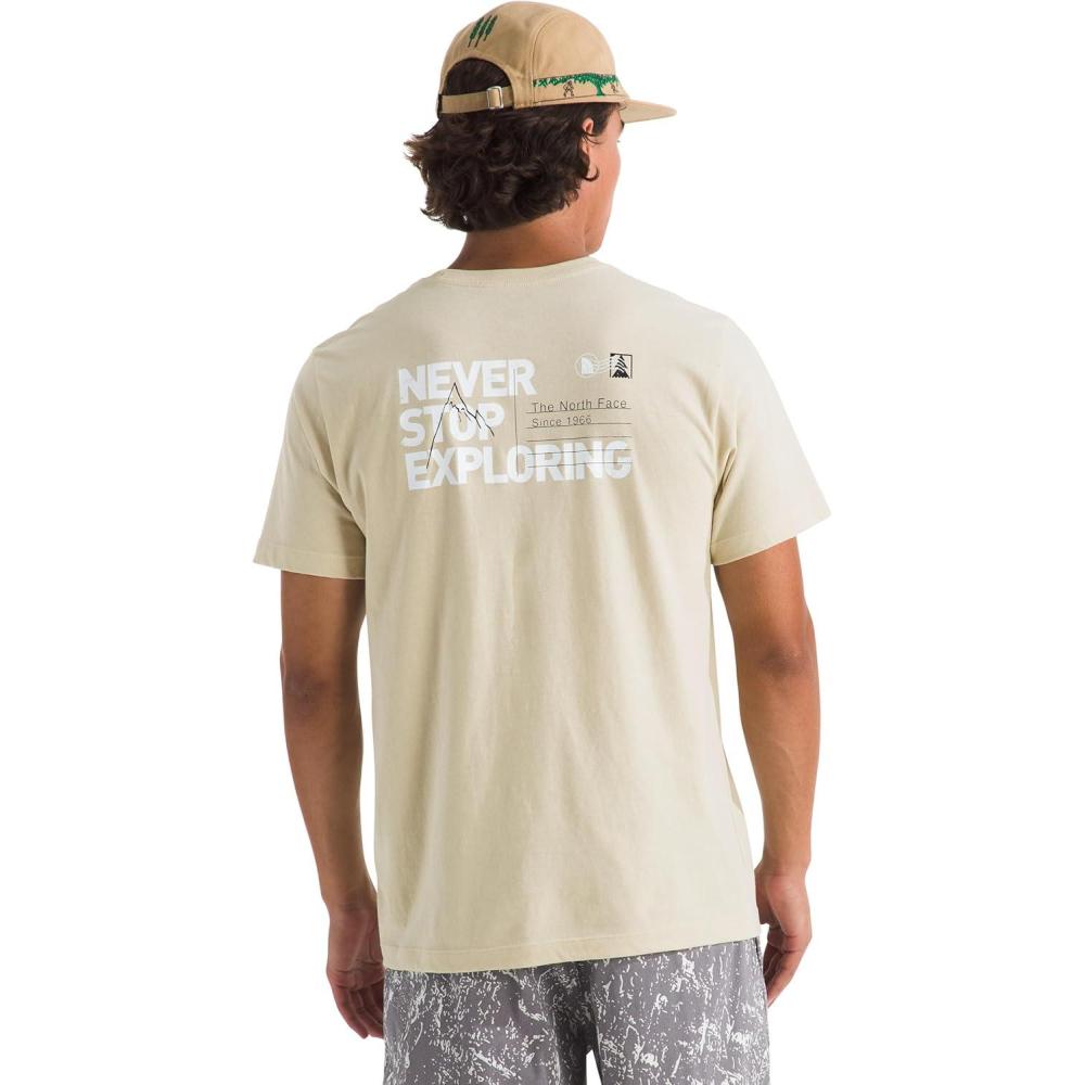 imageThe North Face Mens Never Stop Postcard ShortSleeve Tee Casual Stylish Graphic TShirt Regular Fit Soft Cotton FabricDesert Stone