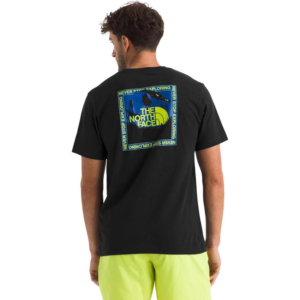 imageThe North Face Mens Stay Exploring ShortSleeve Tee Casual Graphic TShirt Regular Fit Soft Cotton FabricTnf Black