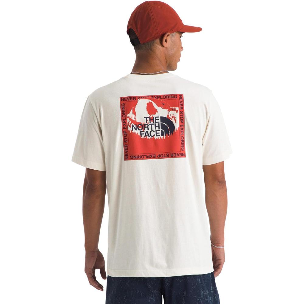 imageThe North Face Mens Stay Exploring ShortSleeve Tee Casual Graphic TShirt Regular Fit Soft Cotton FabricWhite Dune