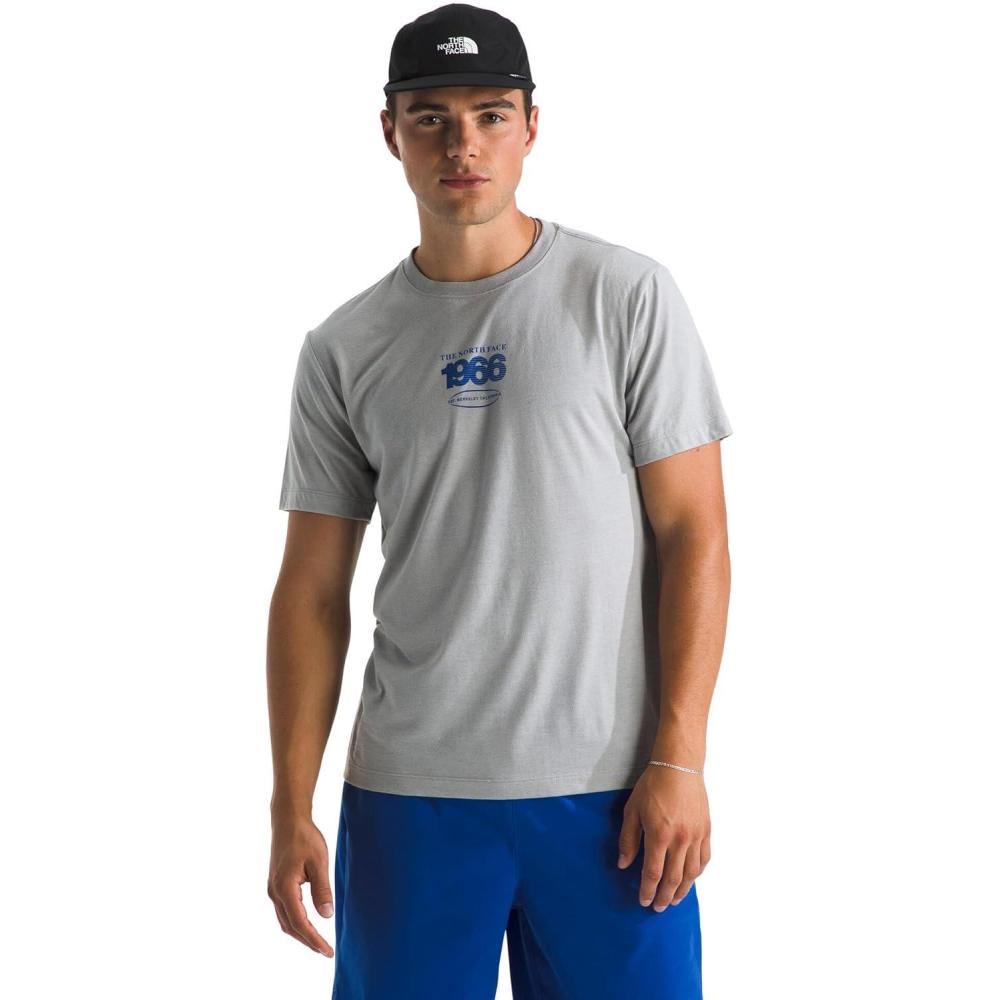 imageThe North Face Mens TriBlend Logo Play ShortSleeve Tee Casual Graphic TShirt Regular Fit CottonPolyesterTencelTnf Light Grey White Heather