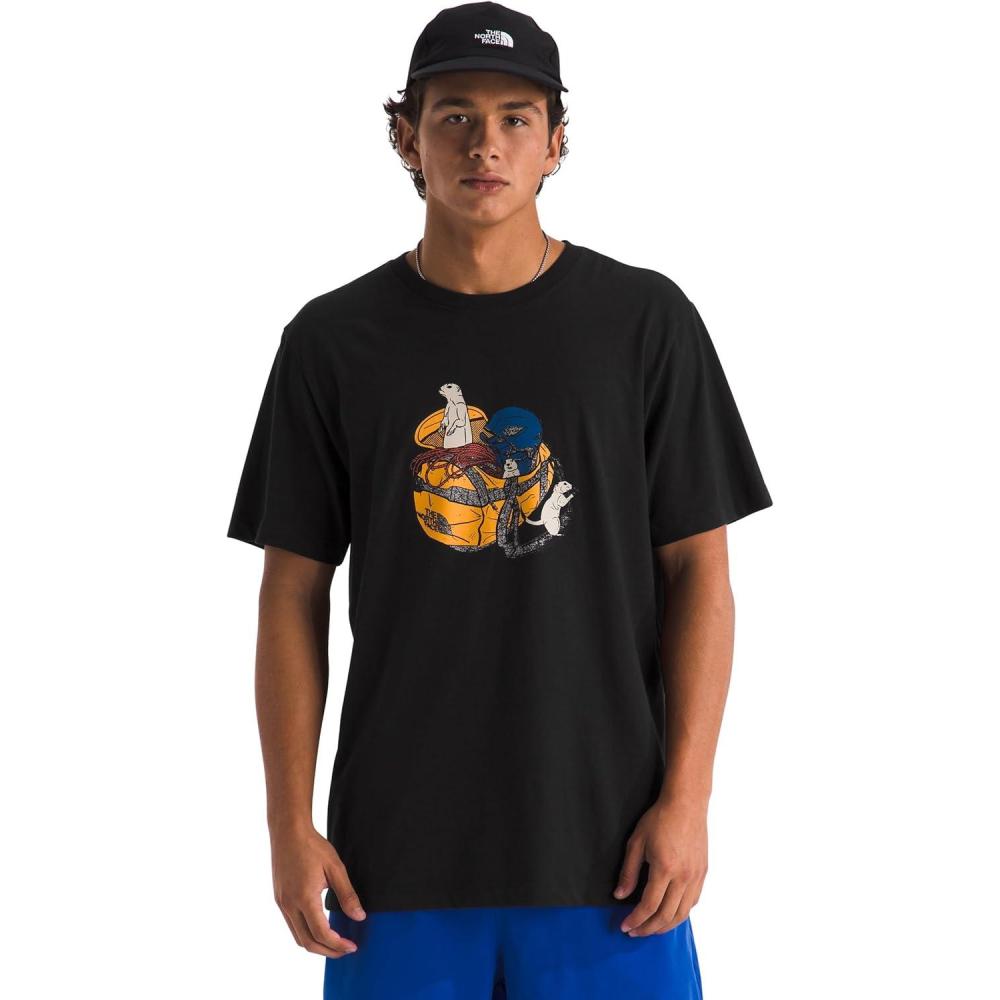 imageThe North Face Mens Woodland Wanderer Short Sleeve Tee Casual Stylish Graphic TShirt Regular Fit Soft Cotton FabricTnf Black