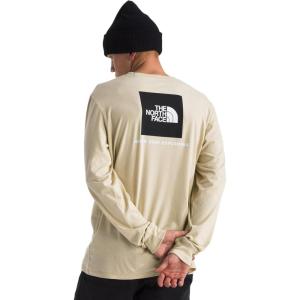 THE NORTH FACE Men’s Core Box Long Sleeve NSE Tee | T-shirt With Ribbed Collar & Cuffs for Durability(Gravel)