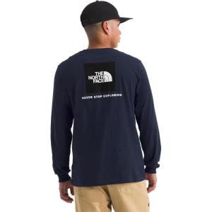 THE NORTH FACE Men’s Core Box Long Sleeve NSE Tee | T-shirt With Ribbed Collar & Cuffs for Durability(Summit Navy)
