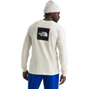 THE NORTH FACE Men’s Core Box Long Sleeve NSE Tee | T-shirt With Ribbed Collar & Cuffs for Durability(White Dune)