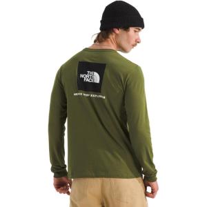 THE NORTH FACE Men’s Core Box Long Sleeve NSE Tee | T-shirt With Ribbed Collar & Cuffs for Durability(Woodland Green)
