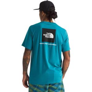 THE NORTH FACE Men’s Core Box NSE Short Sleeve Tee | Branded T-shirt With a Ribbed Collar(Digital Steel)