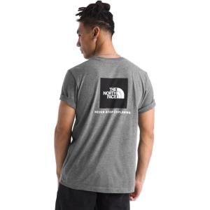 THE NORTH FACE Men’s Core Box NSE Short Sleeve Tee | Branded T-shirt With a Ribbed Collar(Tnf Mid Grey Heather)