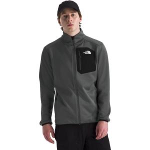 THE NORTH FACE Men’s Crest Full Zip Jacket | Water Repellent Fleece Coat, Double Layer Stand Collar & Zip Hand Pockets(Anthracite Grey/Tnf Black)