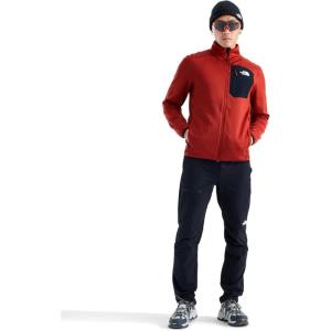 THE NORTH FACE Men’s Crest Full Zip Jacket | Water Repellent Fleece Coat, Double Layer Stand Collar & Zip Hand Pockets(Iron Clay/Tnf Black)