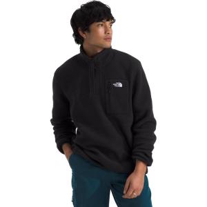 THE NORTH FACE Men’s Yumiori Quarter Zip Jacket | Lightweight Fleece Coat With Embroidered Logo, Secure Zip Chest Pocket(Tnf Black/Tnf Black/Tnf Black)