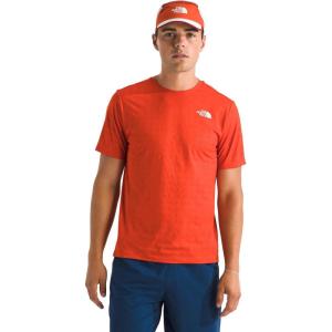 The North Face Men’s 24/7 Pentadome Embossed Short Sleeve Tee – Regular Fit T-Shirt with Moisture-Wicking Flashdry Tech(Lava Red)