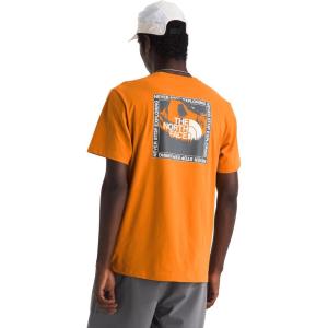 The North Face Men’s Stay Exploring Short-Sleeve Tee – Casual Graphic T-Shirt, Regular Fit, Soft Cotton Fabric(Dust Orange)