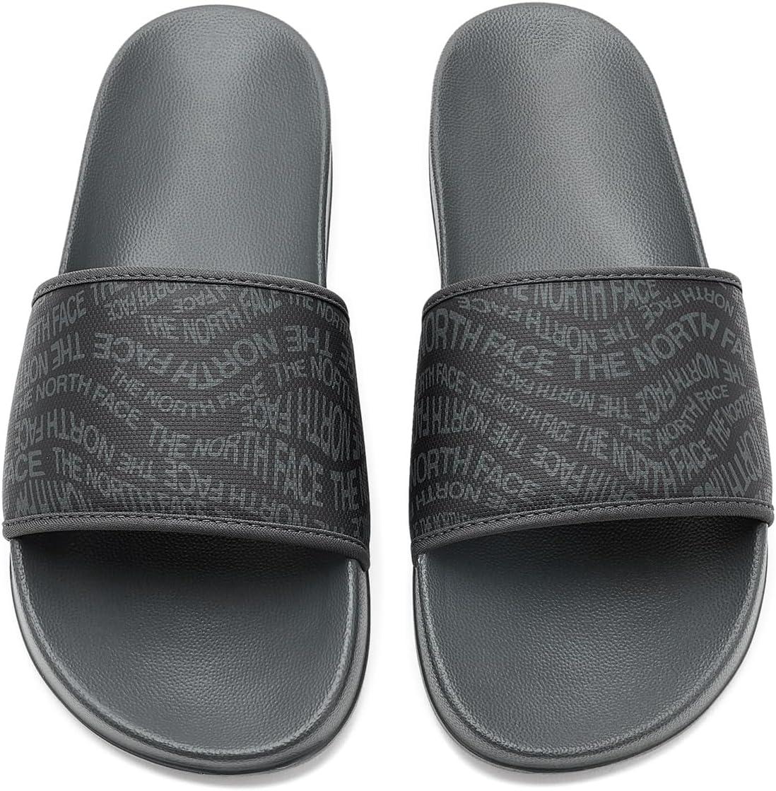 imageTHE NORTH FACE Mens Base Camp Slide III Sandal Highly Cushioned Durable TPU Strap amp Rubber OutsoleLogo Mania PrintAnthracite Grey