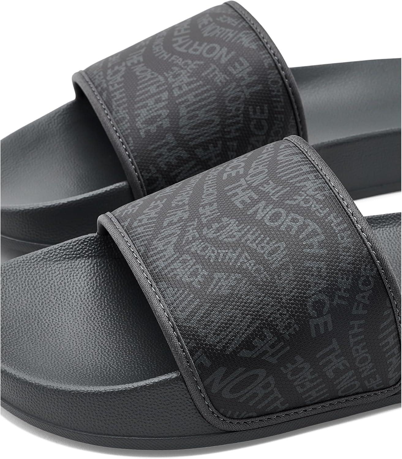 imageTHE NORTH FACE Mens Base Camp Slide III Sandal Highly Cushioned Durable TPU Strap amp Rubber OutsoleLogo Mania PrintAnthracite Grey
