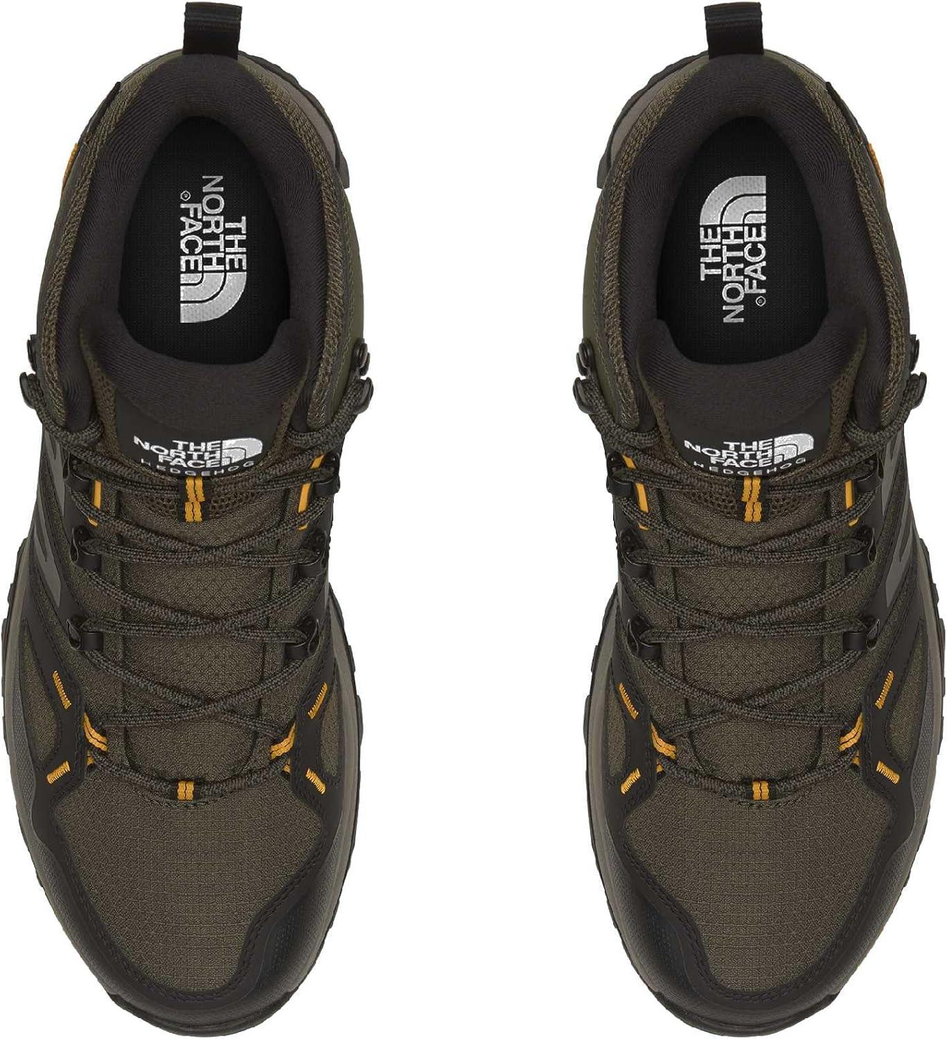 imageThe North Face Mens Hedgehog Mid Goretex Hiking Shoe Waterproof Cushioned amp Rubber OutsoleNew Taupe GreenTnf Black