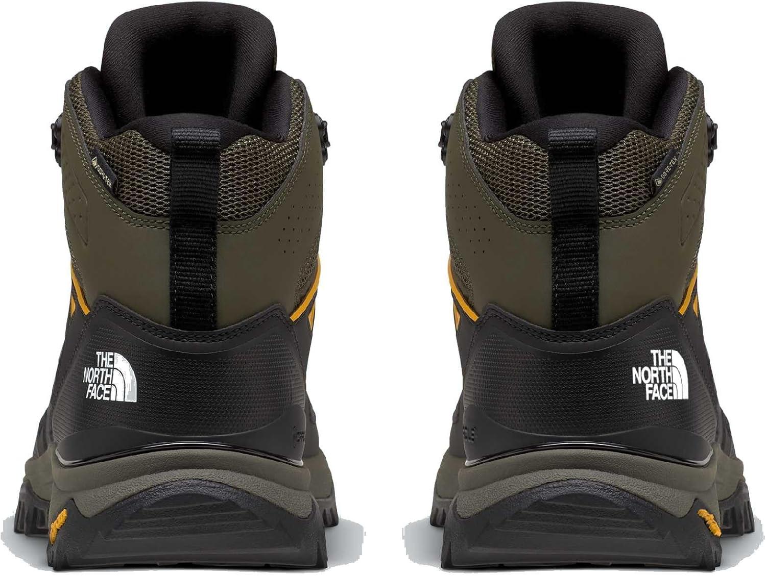 imageThe North Face Mens Hedgehog Mid Goretex Hiking Shoe Waterproof Cushioned amp Rubber OutsoleNew Taupe GreenTnf Black