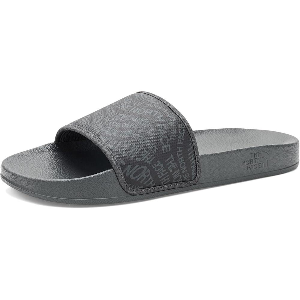 imageTHE NORTH FACE Mens Base Camp Slide III Sandal Highly Cushioned Durable TPU Strap amp Rubber OutsoleLogo Mania PrintAnthracite Grey