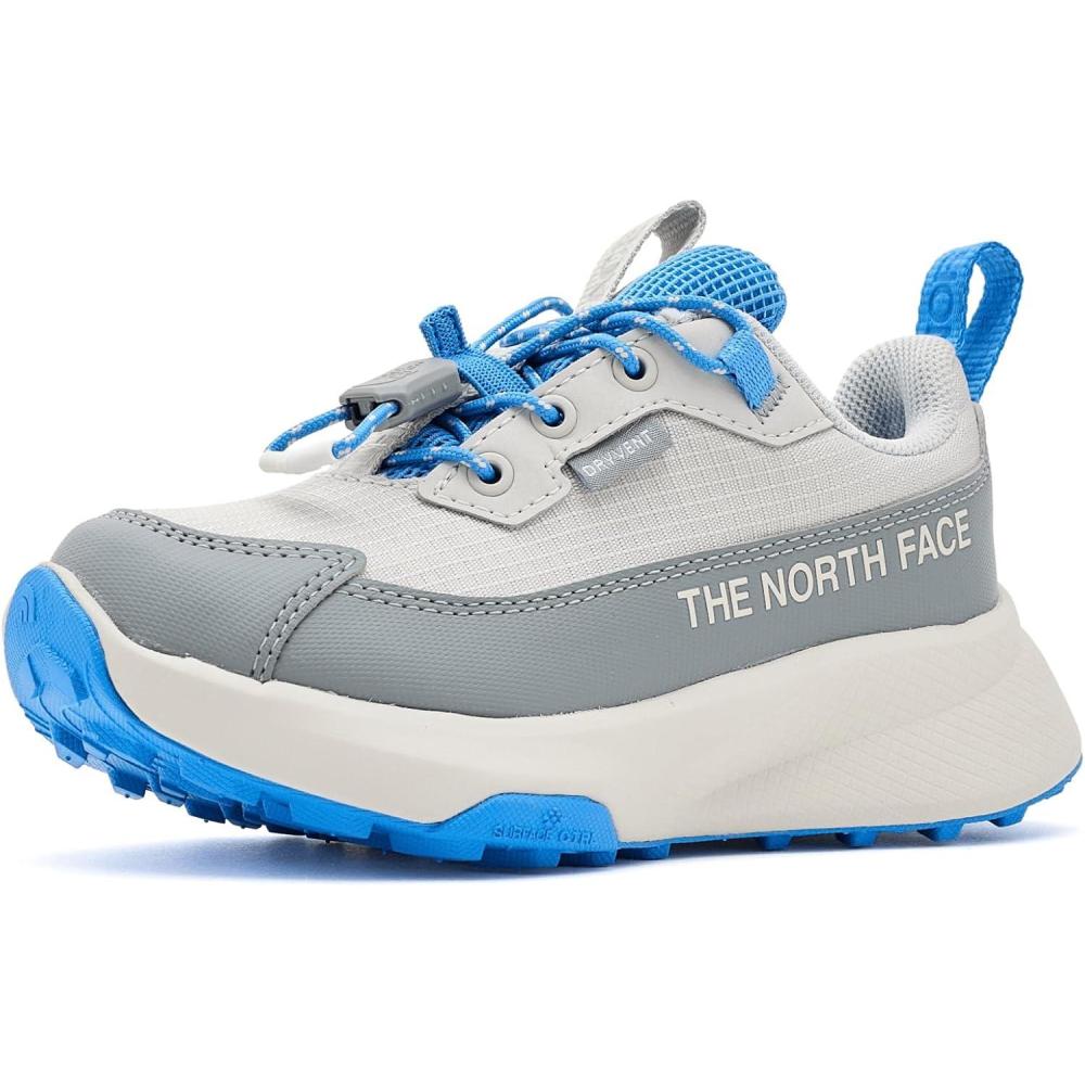 imageThe North Face Kids Fastpack II Hiker Waterproof Hiking Shoe Cushioned Rubber Sole Abrasion ResistantGlacier GrayMarina Blue