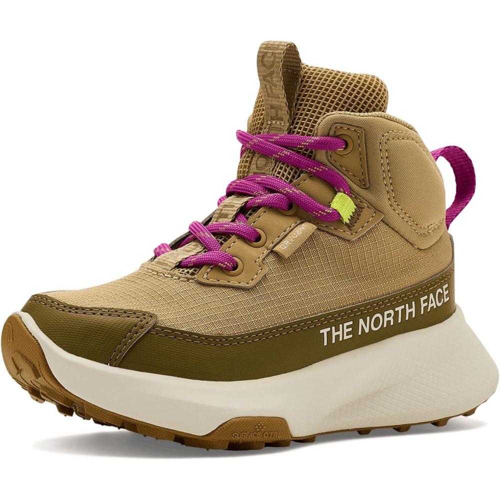 imageThe North Face unisexchild Fastpack II Hiker Mid Waterproof Hiking Shoe Highly Cushioned Abrasion ResistantKhaki StoneFuchsia Flash