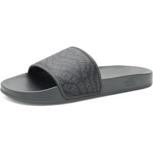 THE NORTH FACE Men’s Base Camp Slide III Sandal | Highly Cushioned, Durable TPU Strap & Rubber Outsole(Logo Mania Print/Anthracite Grey)