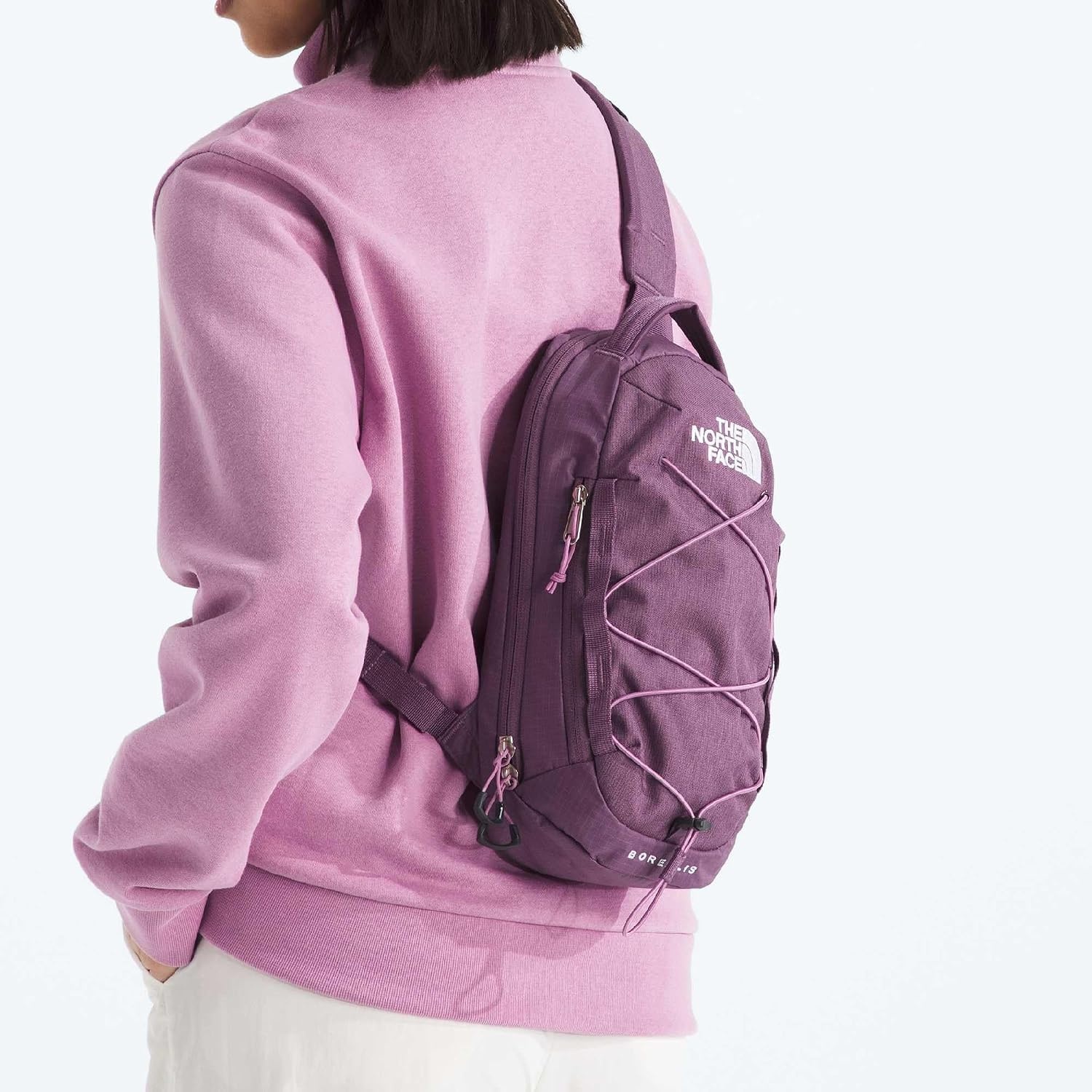 image:imageTHE NORTH FACE Borealis SIing Bag Crossbody Adjustable Strap Water Repellent Finish Multiple Compartments Tablet SleeveChroma Purple Light HeatherHushed Lavender