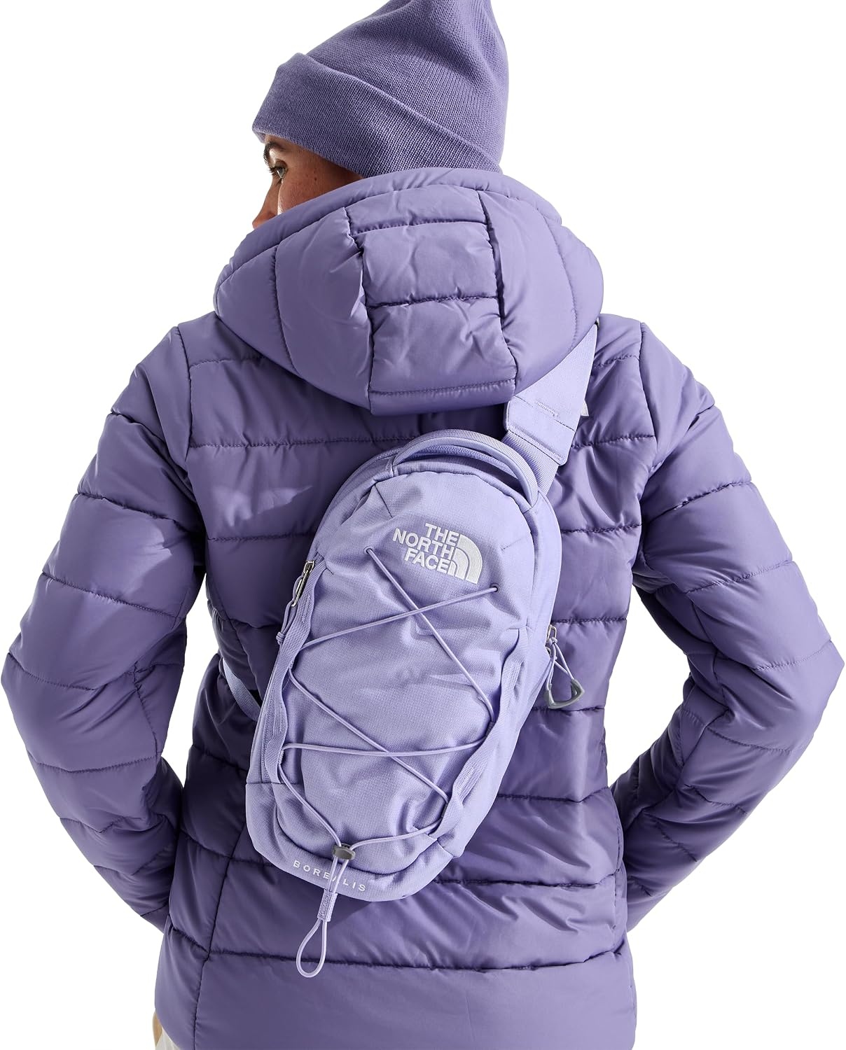 image:imageTHE NORTH FACE Borealis SIing Bag Crossbody Adjustable Strap Water Repellent Finish Multiple Compartments Tablet SleevePale Plum Light HeatherPale Plum