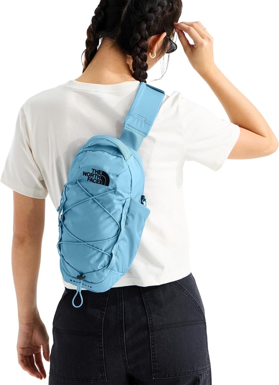 image:imageTHE NORTH FACE Borealis SIing Bag Crossbody Adjustable Strap Water Repellent Finish Multiple Compartments Tablet SleevePale Teal