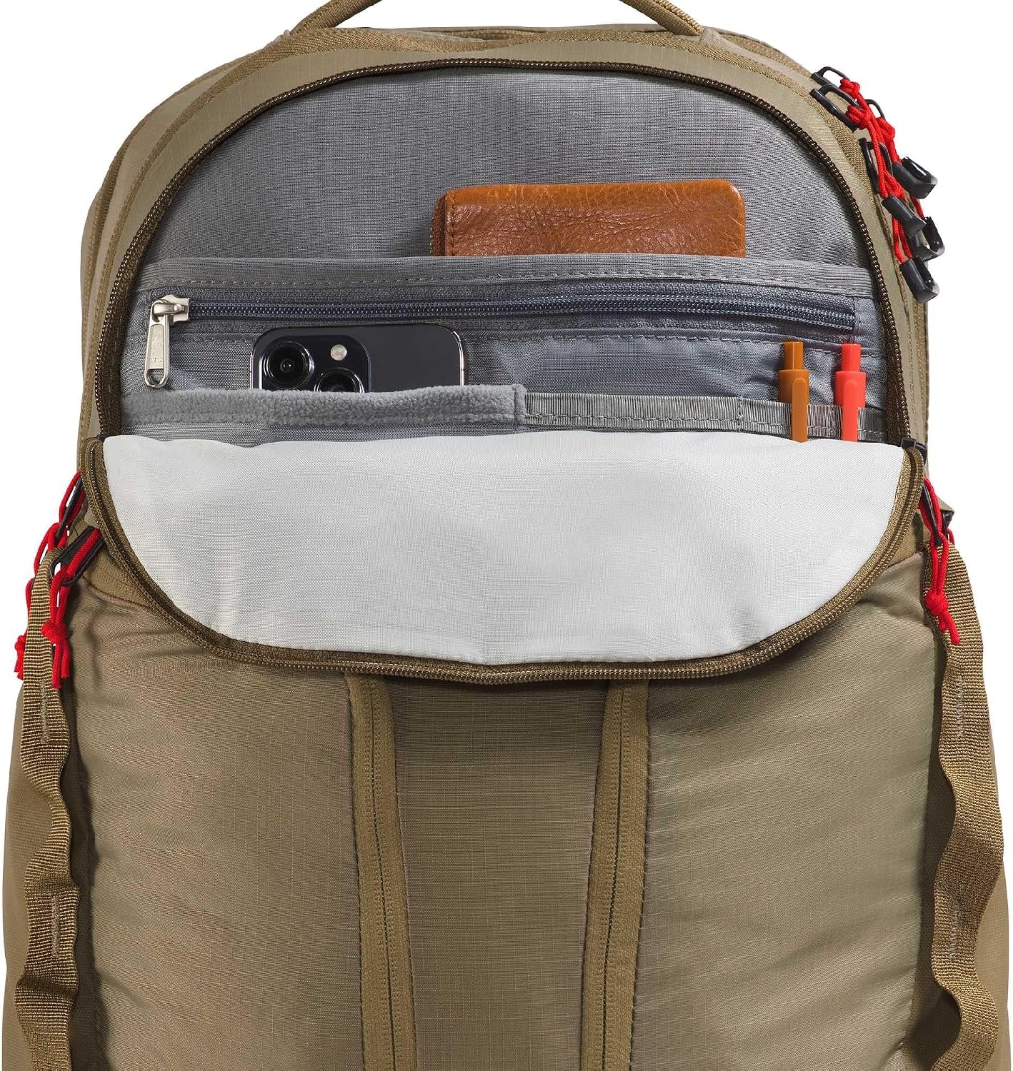 image:imageTHE NORTH FACE Surge Commuter Laptop Backpack Daypack With Water Repellent Finish 16 Laptop Sleeve Reflective DetailsCedarLava Red