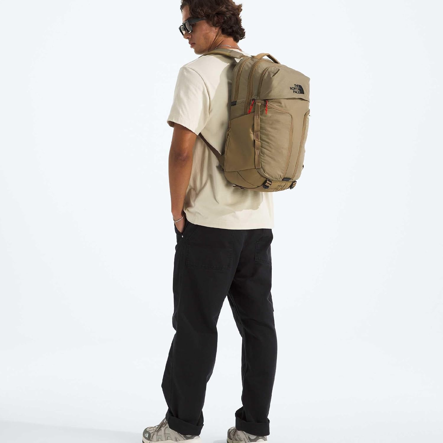 image:imageTHE NORTH FACE Surge Commuter Laptop Backpack Daypack With Water Repellent Finish 16 Laptop Sleeve Reflective DetailsCedarLava Red