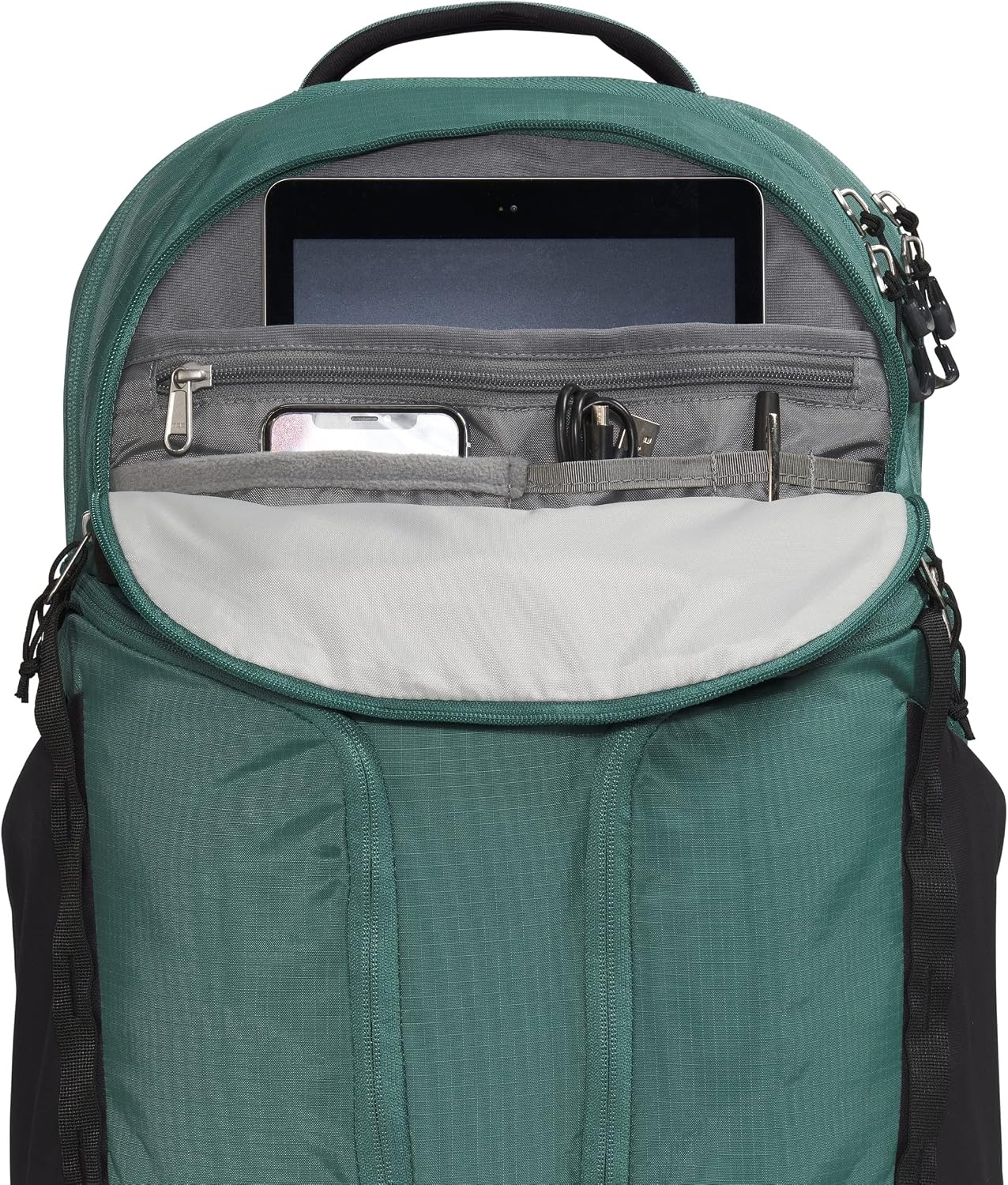 image:imageTHE NORTH FACE Surge Commuter Laptop Backpack Daypack With Water Repellent Finish 16 Laptop Sleeve Reflective DetailsDark SageTnf Black