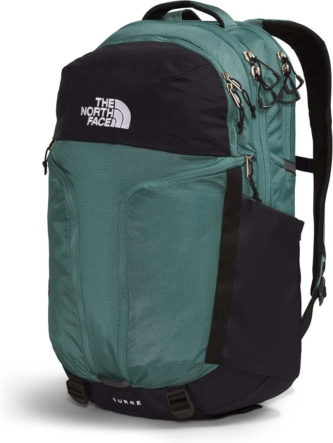 image:imageTHE NORTH FACE Surge Commuter Laptop Backpack Daypack With Water Repellent Finish 16 Laptop Sleeve Reflective DetailsDark SageTnf Black