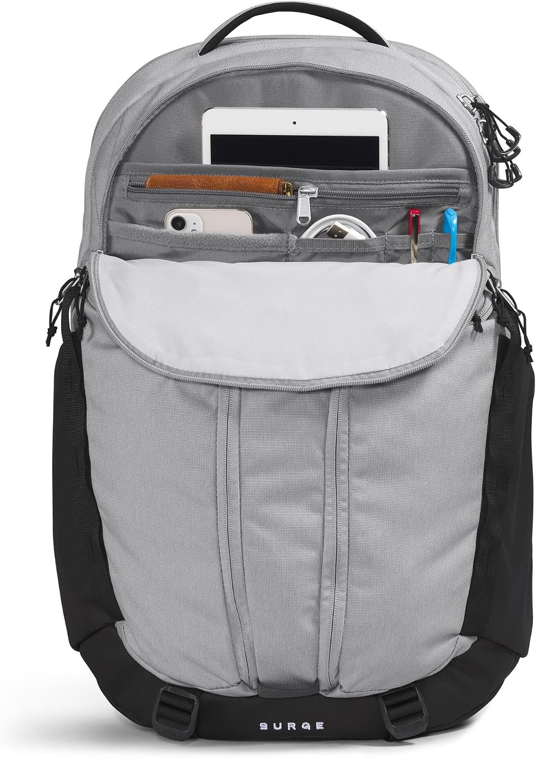 image:imageTHE NORTH FACE Surge Commuter Laptop Backpack Daypack With Water Repellent Finish 16 Laptop Sleeve Reflective DetailsMeld Grey Dark HeatherTnf Blacknpf