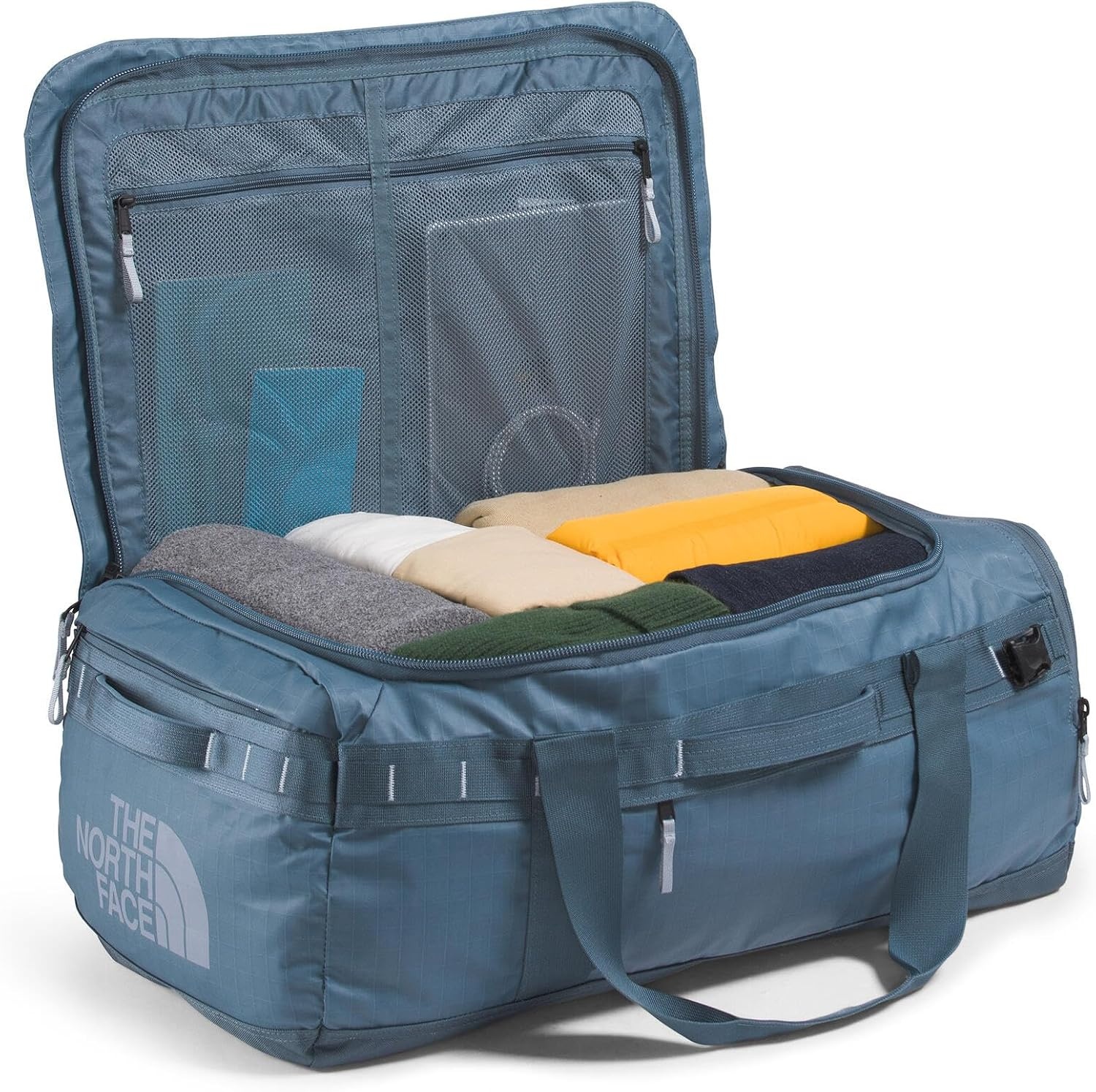image:imageTHE North FACE Mens Base Camp Voyager 62L DuffelGranite GreyFrost Grey