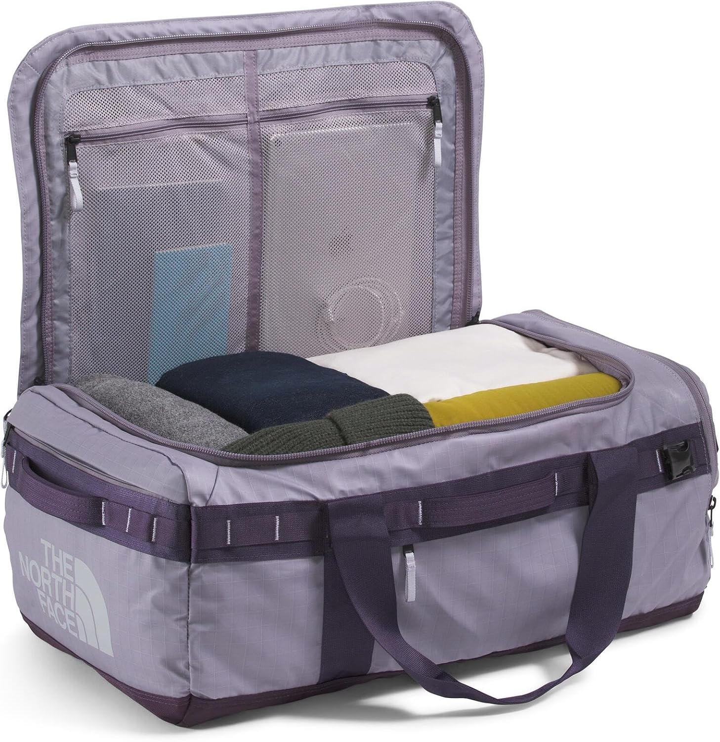 image:imageTHE North FACE Mens Base Camp Voyager 62L DuffelTranscendent GreyEndless DuskHigh Rise Grey