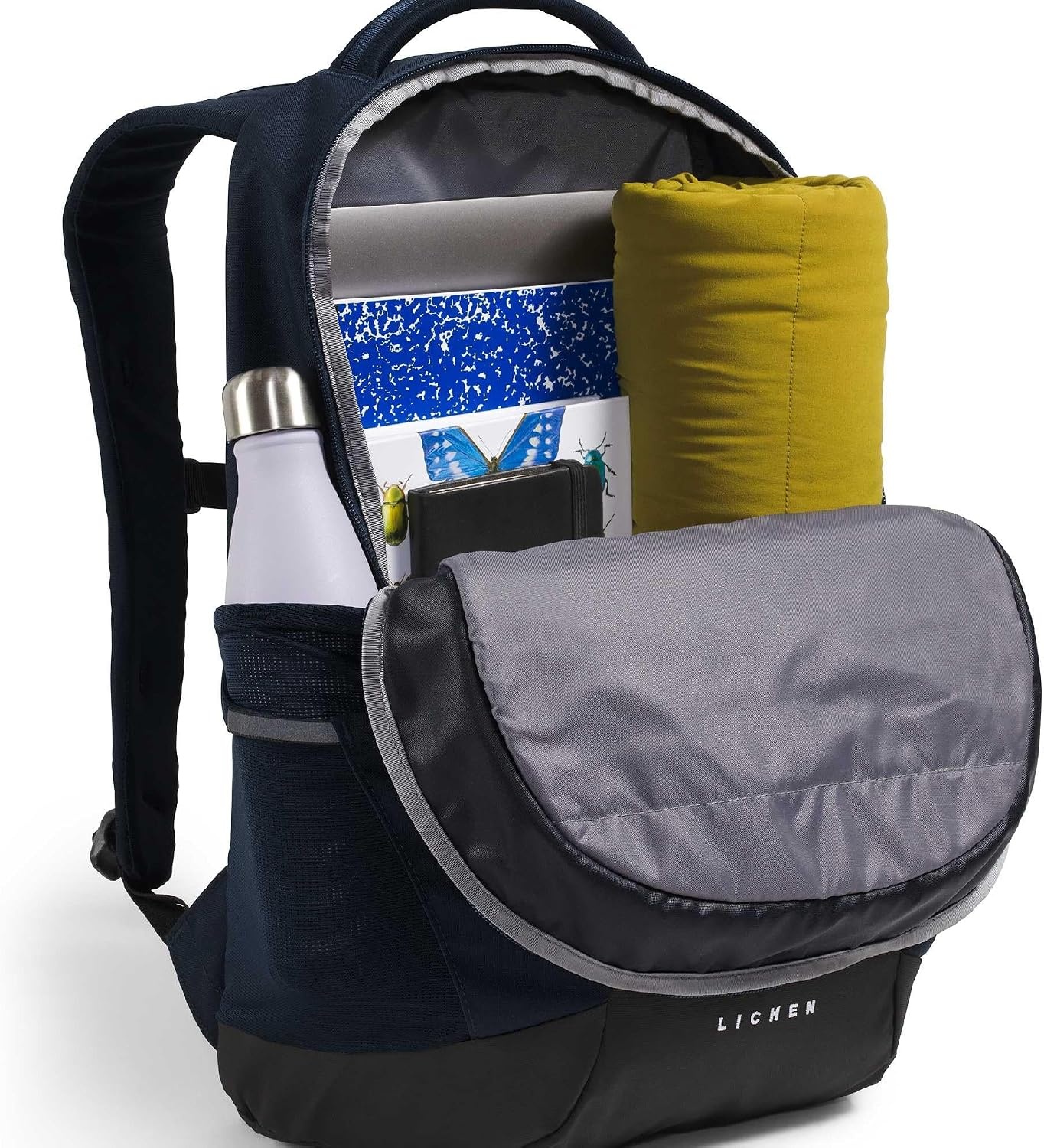 image:imageThe North Face Lichen Daypack Everyday Commuter Backpack Laptop Sleeve Water Bottle Pockets Center Front Pouch Pacific TealTNF Black One SizeSummit NavyTnf Black