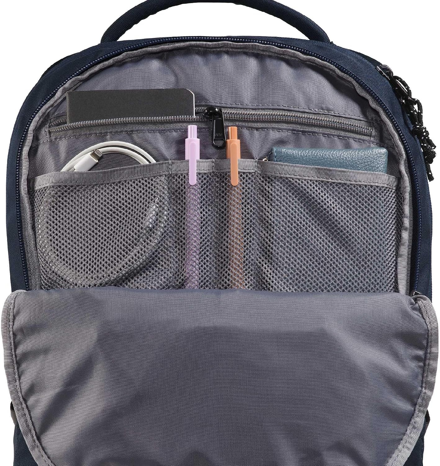 image:imageThe North Face Lichen Daypack Everyday Commuter Backpack Laptop Sleeve Water Bottle Pockets Center Front Pouch Pacific TealTNF Black One SizeSummit NavyTnf Black