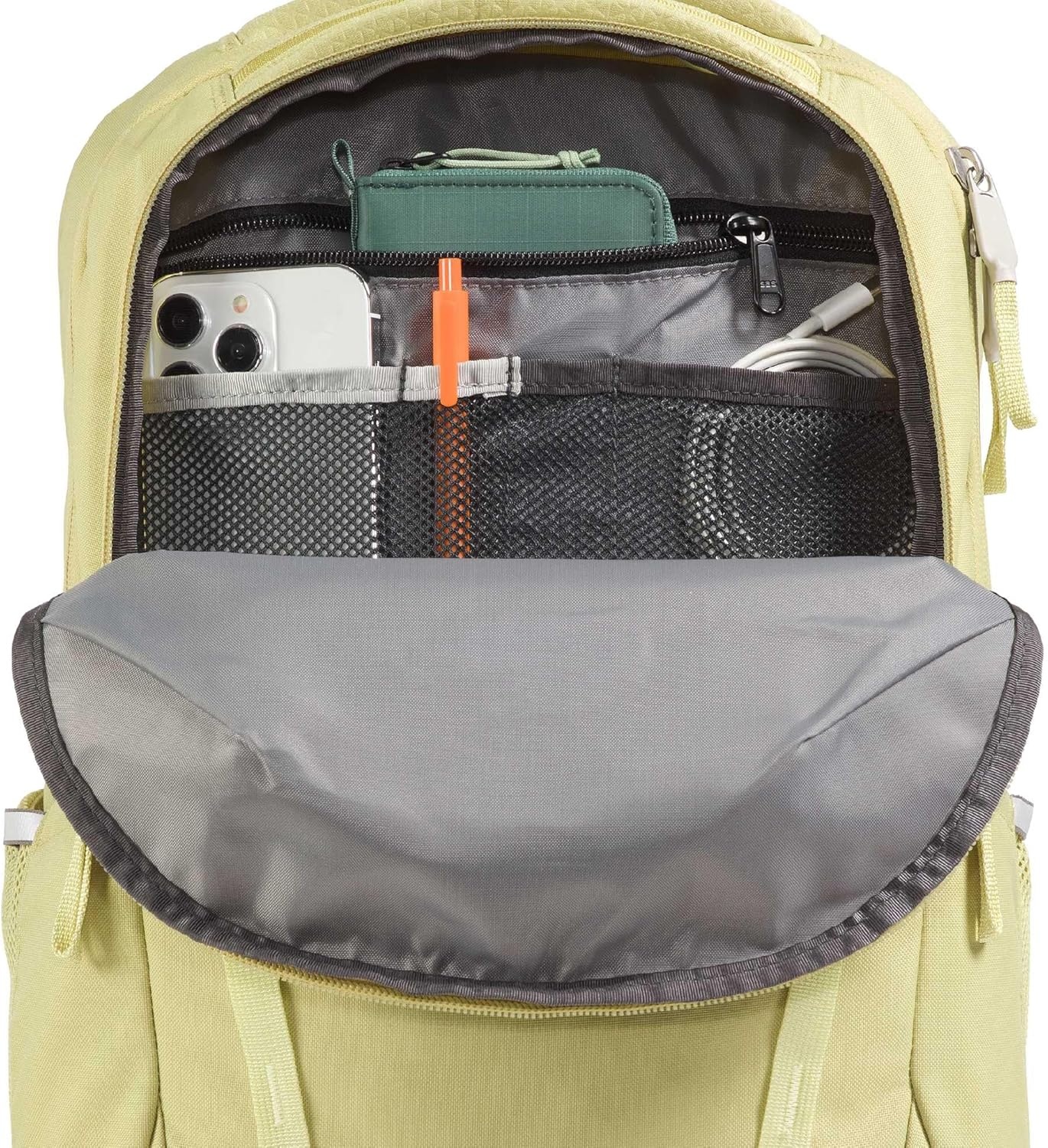 image:imageThe North Face Womens Vault Everyday Laptop Backpack Commuter Travel Bag WaterRepellent Spacious Main Compartment Metal Pink One SizePearLemon Mist