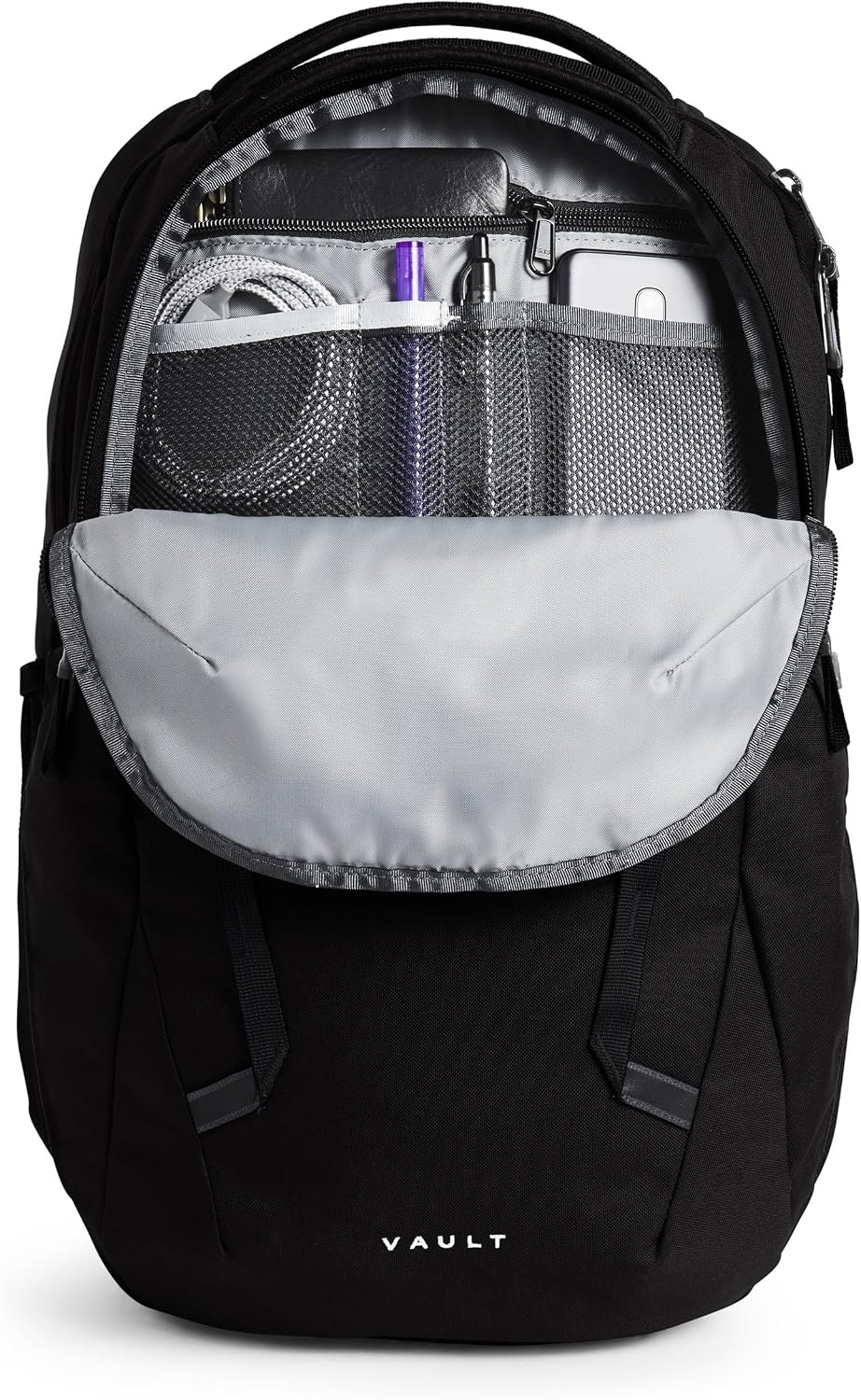 image:imageThe North Face Womens Vault Everyday Laptop Backpack Commuter Travel Bag WaterRepellent Spacious Main Compartment Metal Pink One SizeTnf Blacknpf