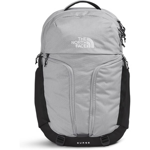 THE NORTH FACE Surge Commuter Laptop Backpack | Daypack With Water Repellent Finish, 16″ Laptop Sleeve, Reflective Details(Meld Grey Dark Heather/Tnf Black)