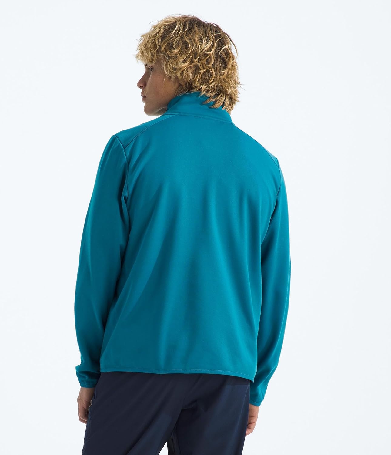image:imageTHE NORTH FACE Mens TNF Performance Fleece 14 Zip Jacket Lightweight Pullover With Secure Zip Chest PocketDusk Blue