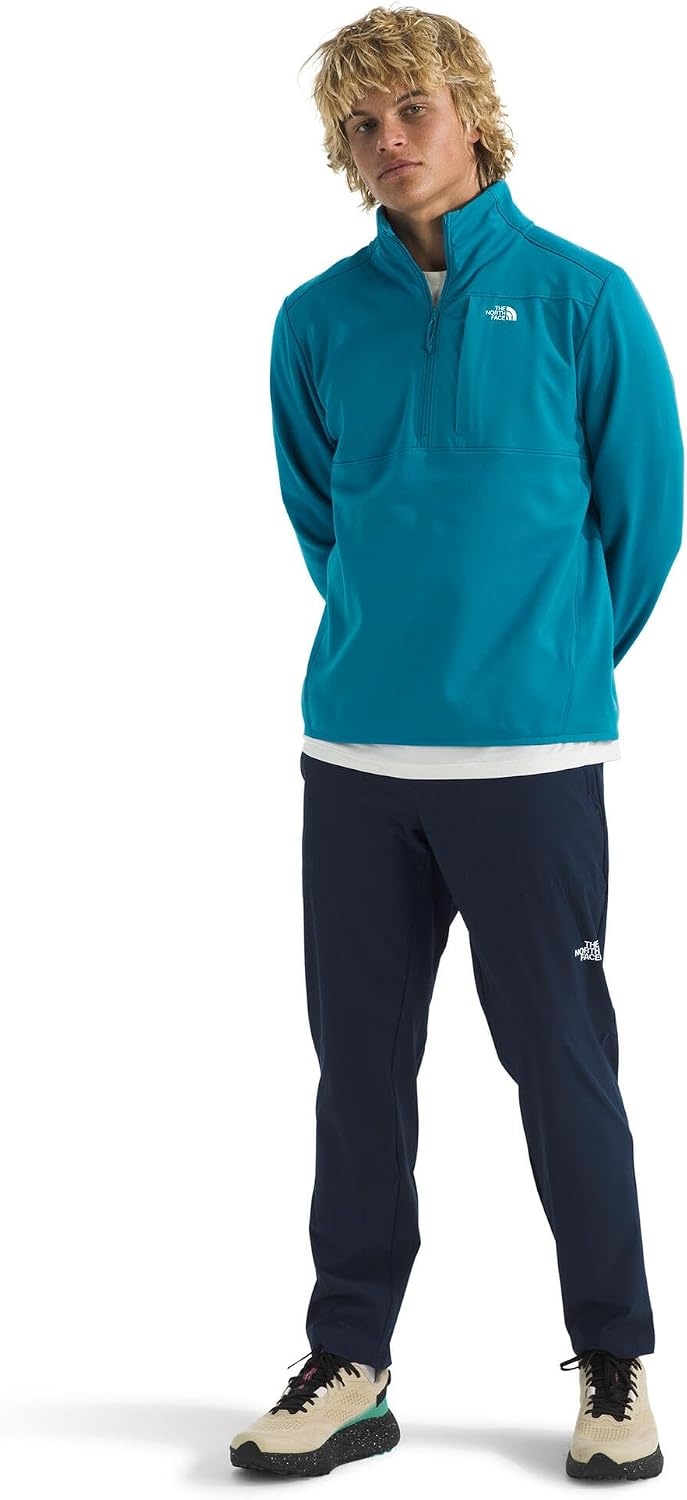 image:imageTHE NORTH FACE Mens TNF Performance Fleece 14 Zip Jacket Lightweight Pullover With Secure Zip Chest PocketDusk Blue