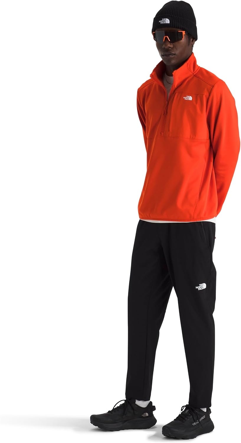 image:imageTHE NORTH FACE Mens TNF Performance Fleece 14 Zip Jacket Lightweight Pullover With Secure Zip Chest PocketLava Red