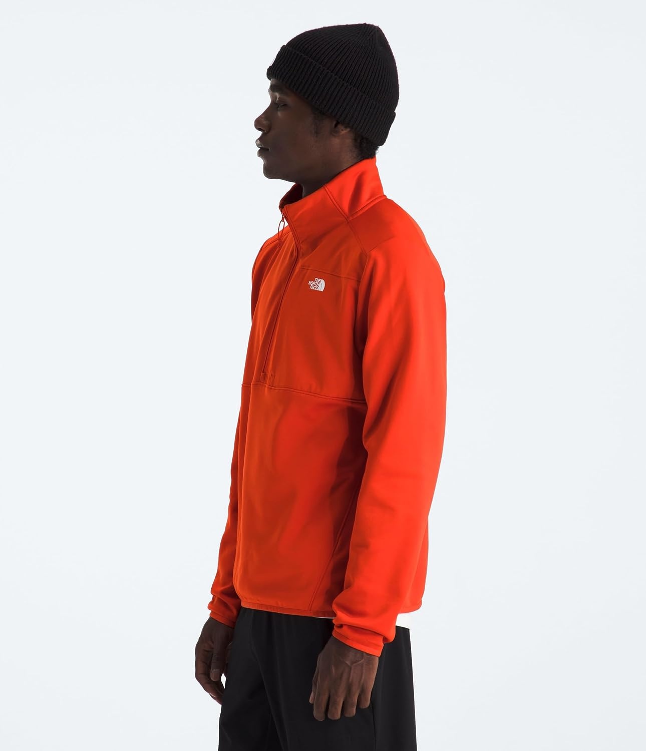 image:imageTHE NORTH FACE Mens TNF Performance Fleece 14 Zip Jacket Lightweight Pullover With Secure Zip Chest PocketLava Red